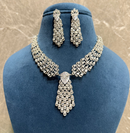 American Diamond Statement Necklace Set