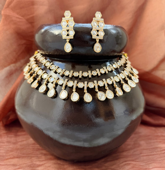 Double Line Kundan Set