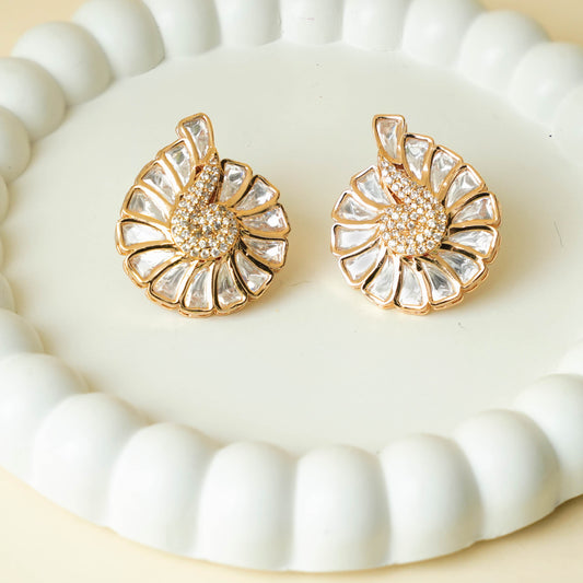 Spiral Bloom Kundan Earrings