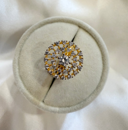 Solitaire Swirl Adjustable Ring