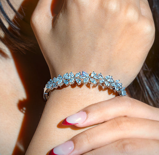 Petal Link American Diamond Bracelet
