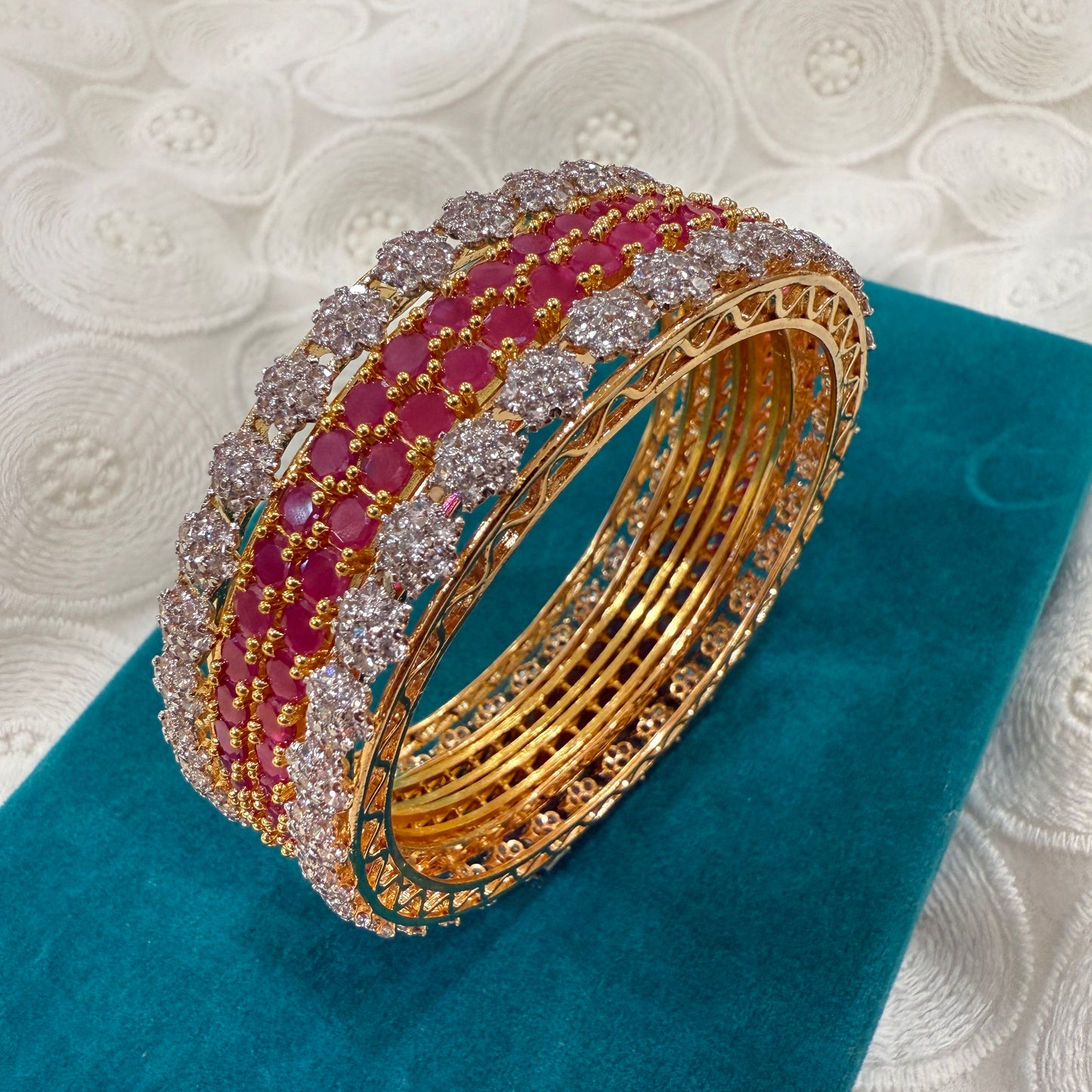 Ruby Solitaire Bangle Set