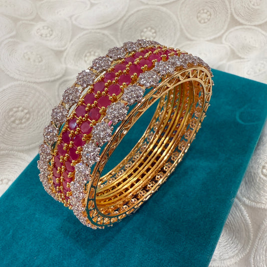 Ruby Solitaire Bangle Set