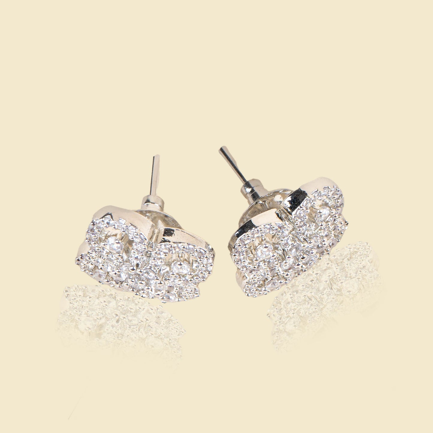 Minimalist American Diamond Floral Studs