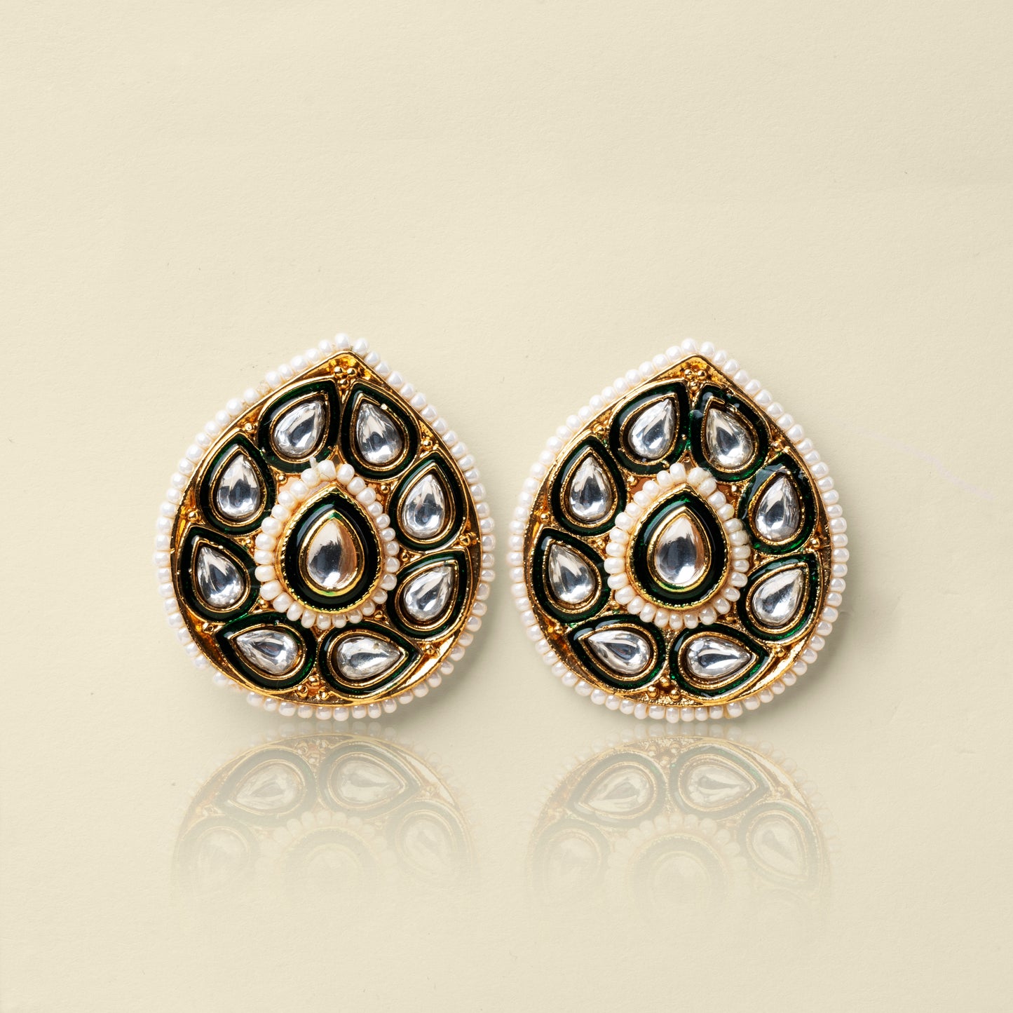 Dewy Beads Kundan Studs