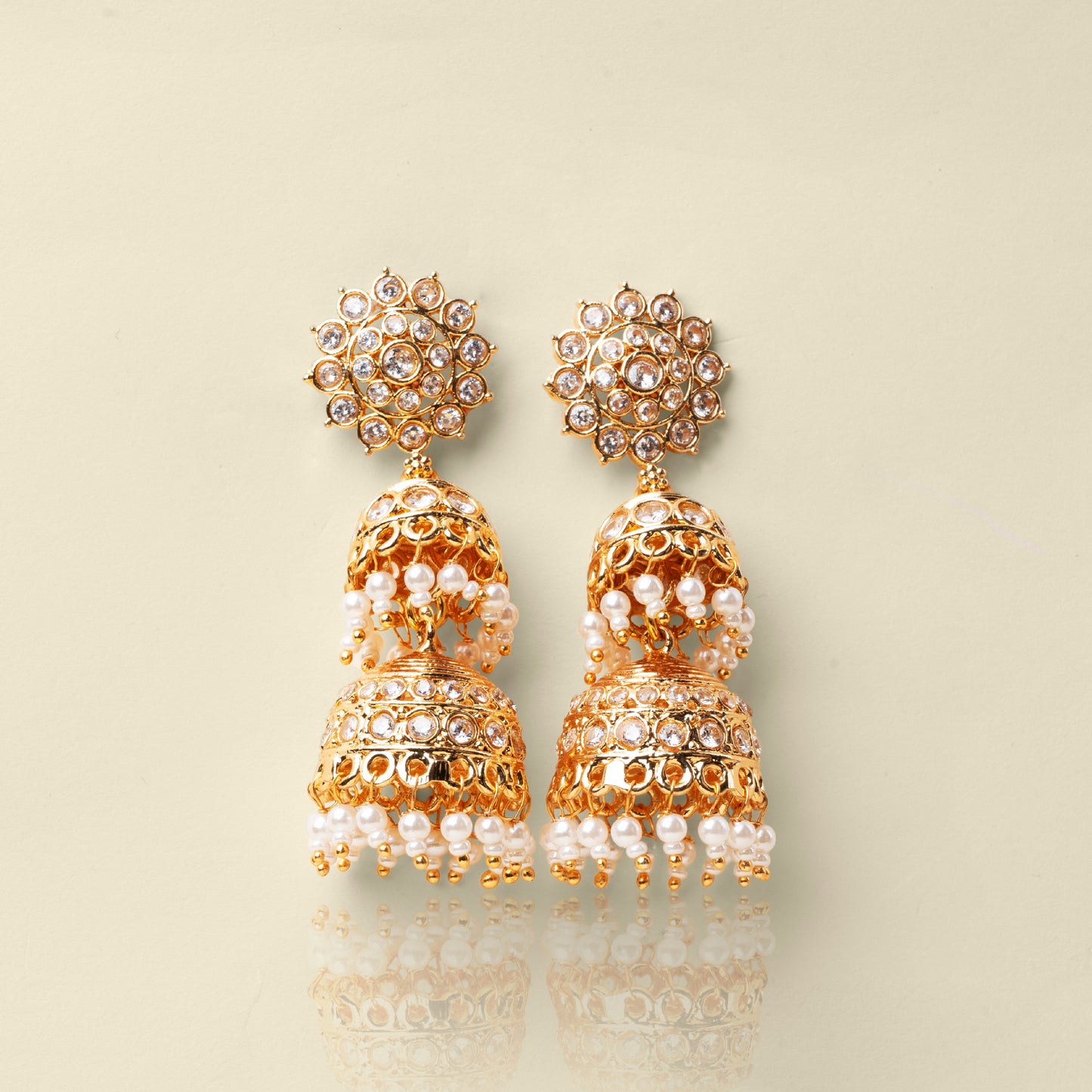 Saffron Spark Kundan Jhumki