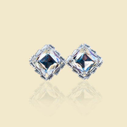 Glamorous Crystal Square Stud Earrings