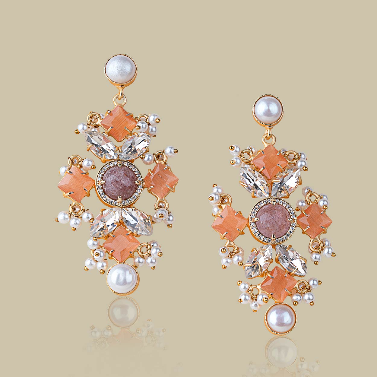 Serene Pearl Stone Earrings