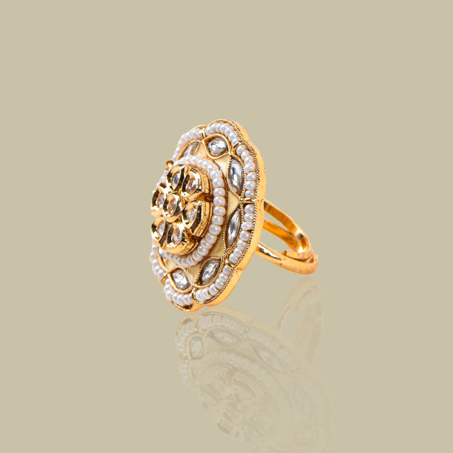 Meena Kari Kundan Ring