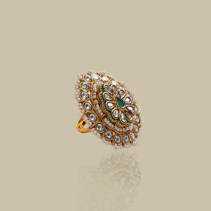 Mandala Statement Kundan Ring