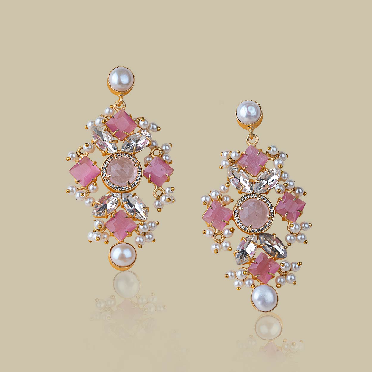 Serene Pearl Stone Earrings