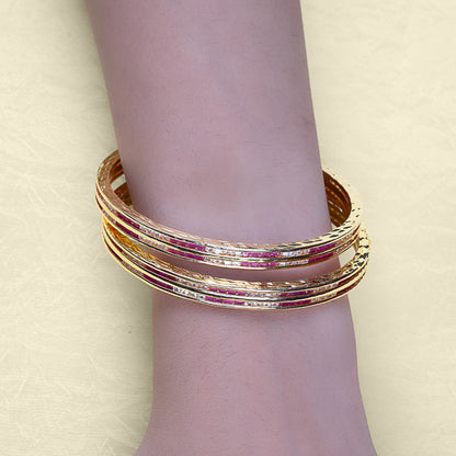 Garnet Glow American diamond Bangles