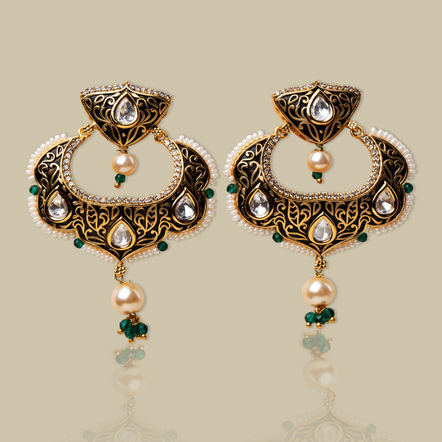 Vintage Kundan Chandbali