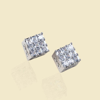 Crystal Pavé Square Stud Earrings