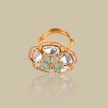 Lotus Blossom Kundan Ring