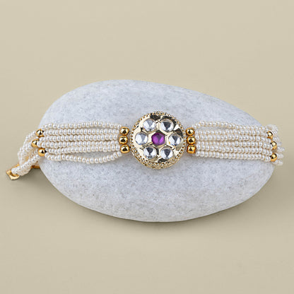 Radiant Pearl Kundan Bracelet