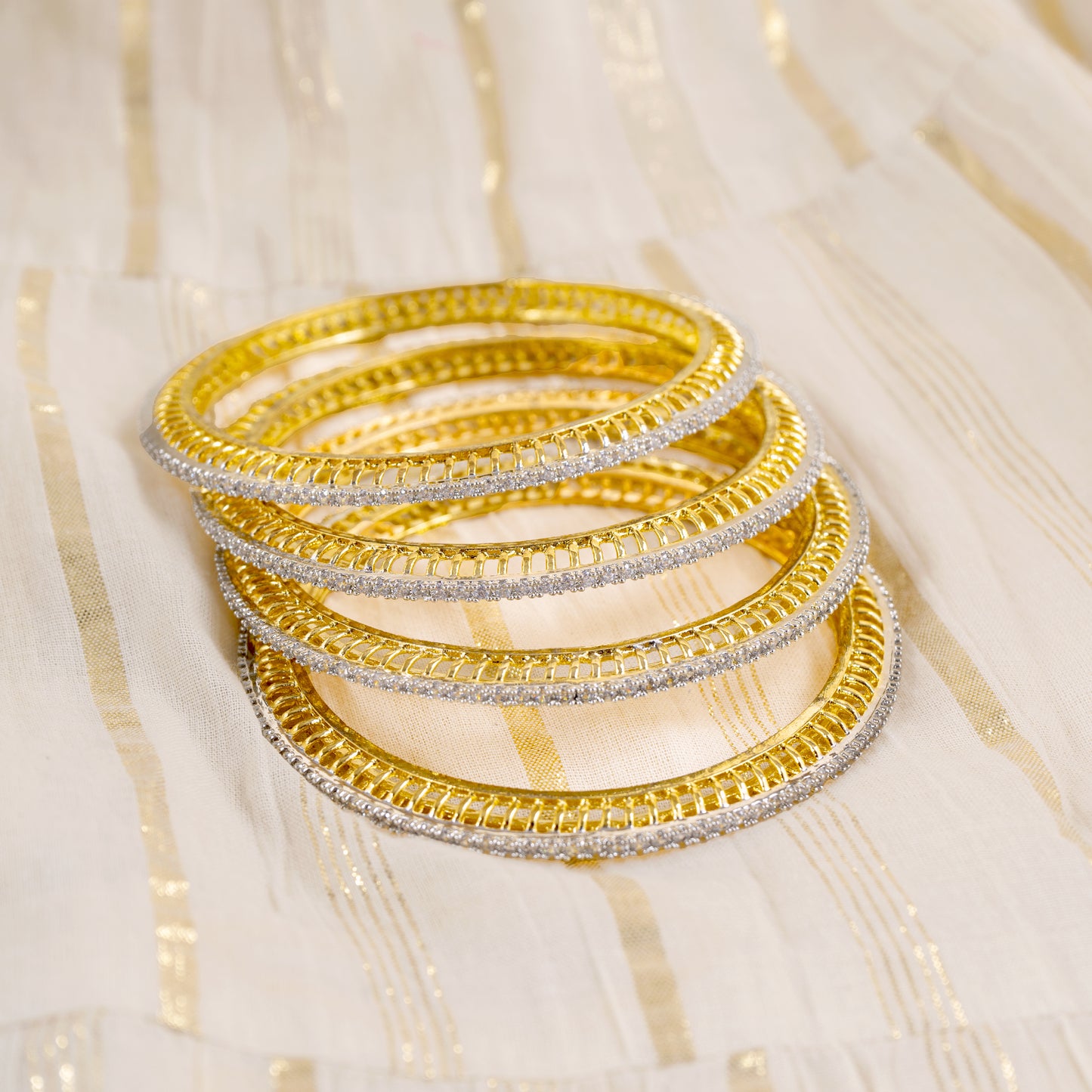 Illusory Depth American Diamond Bangles