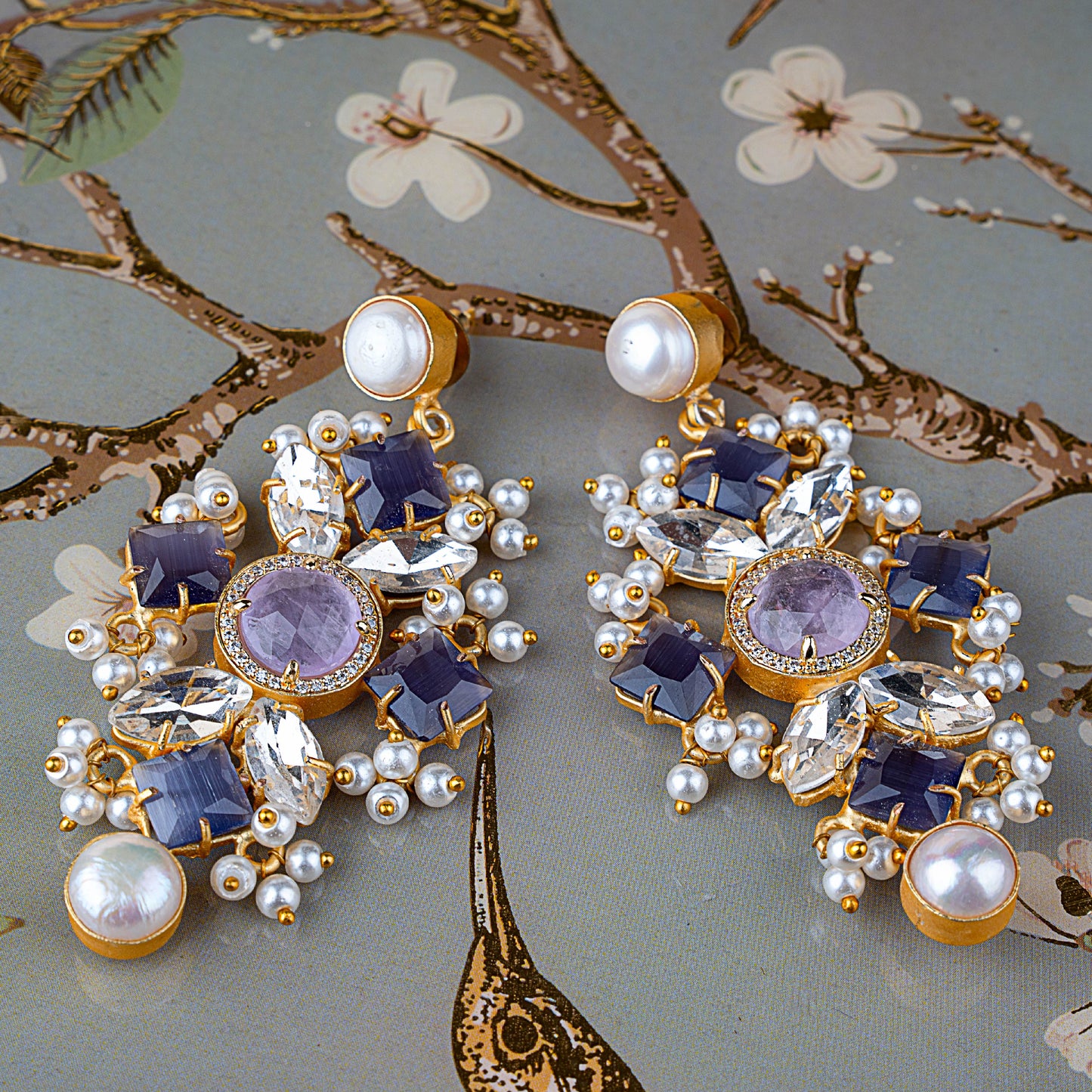 Serene Pearl Stone Earrings