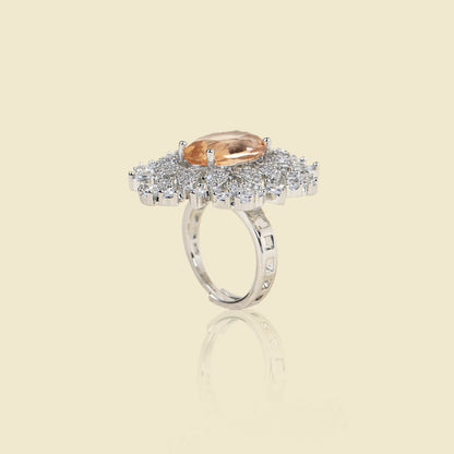 Gem Blossom American Diamond Ring