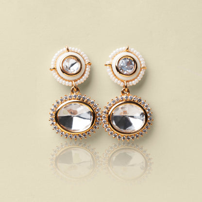 Opal Ember Kundan Earrings