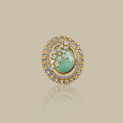 Floral Gem American Diamond Cocktail Ring