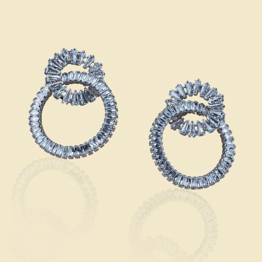 Crystal-Encrusted Hoop Earrings