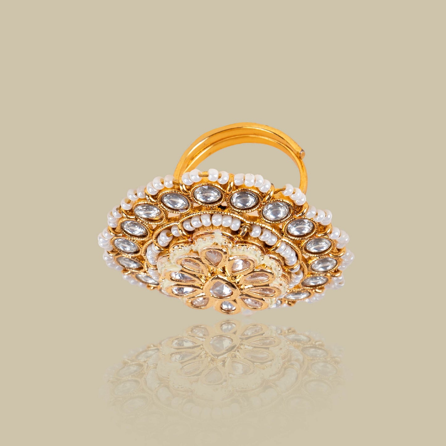 Mandala Statement Kundan Ring