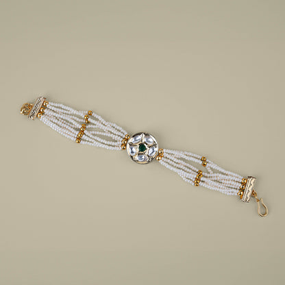 Radiant Pearl Kundan Bracelet