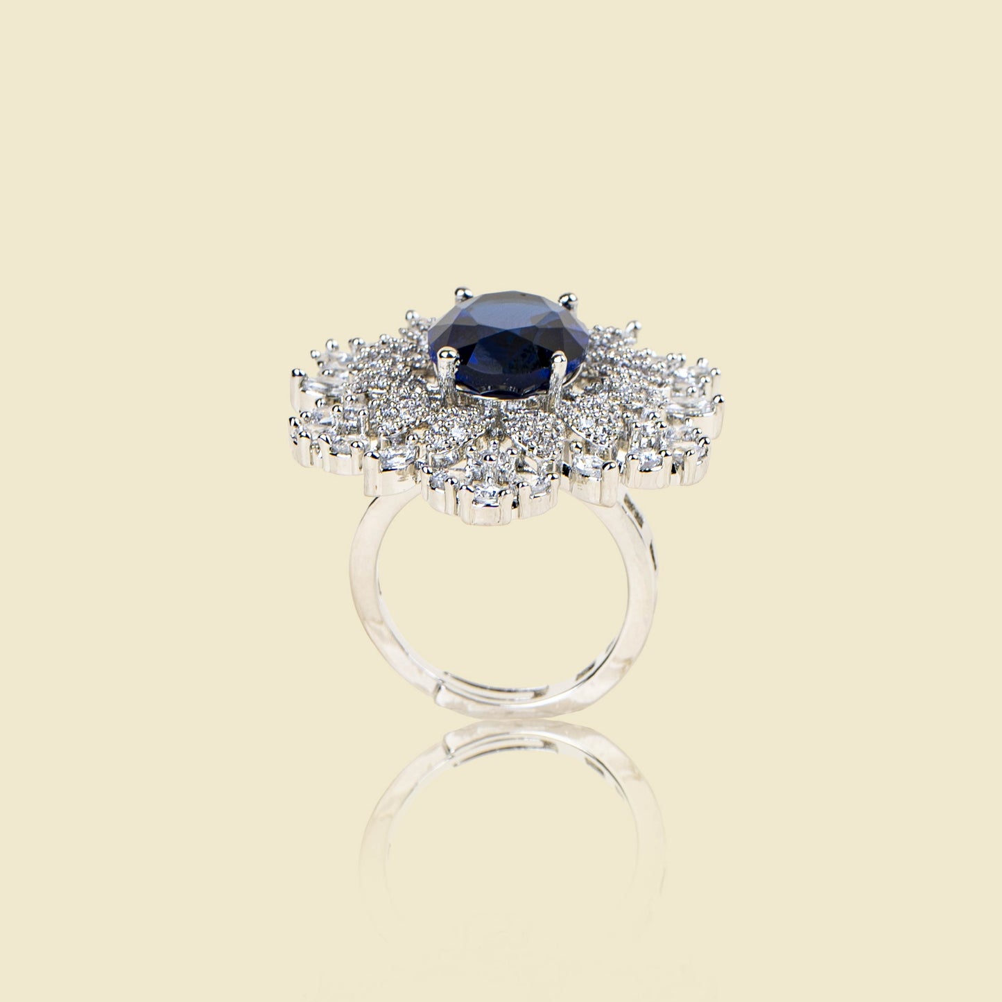 Gem Blossom American Diamond Ring