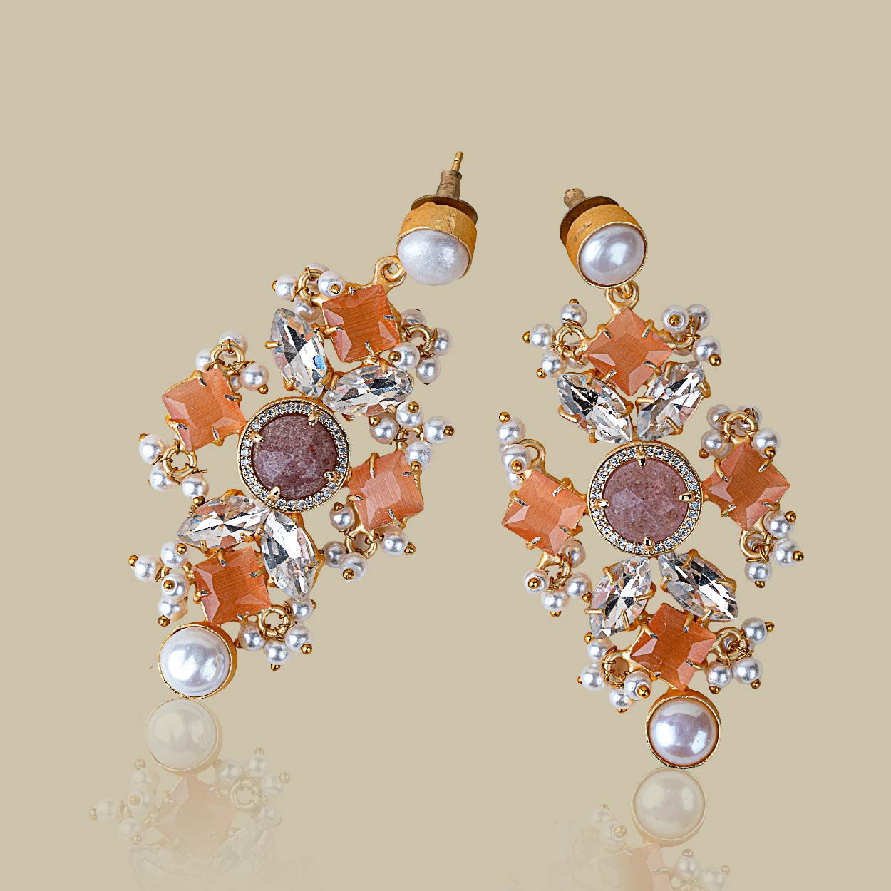 Serene Pearl Stone Earrings