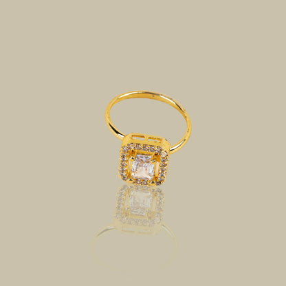 Gleaming Solitaire American Diamond Ring