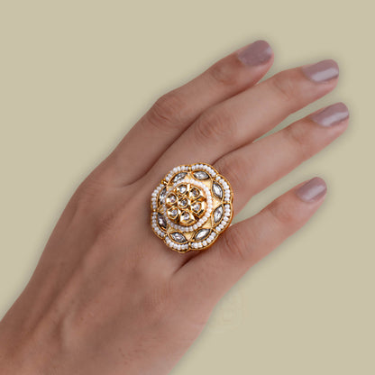 Meena Kari Kundan Ring