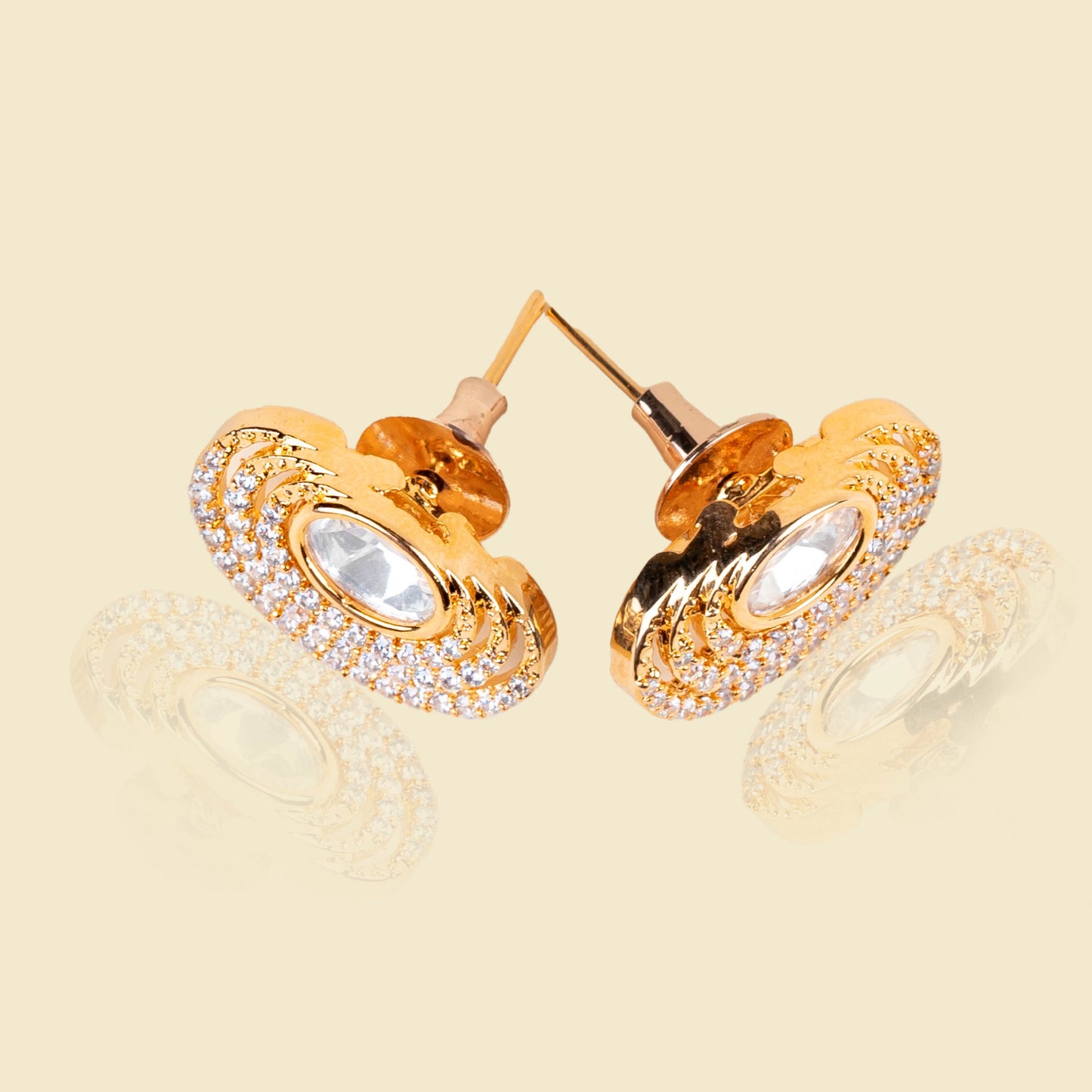 Shiny Shell American Diamond Studs