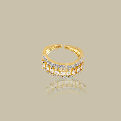 Wave Crest American Diamond Ring