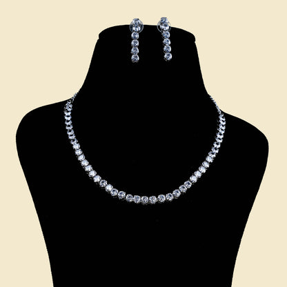 Classic Solitaire American Diamond Necklace