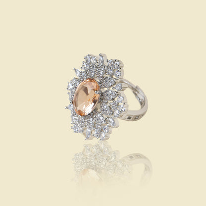 Gem Blossom American Diamond Ring