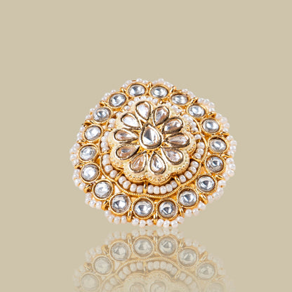 Mandala Statement Kundan Ring