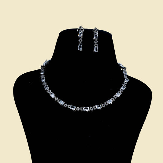 Linear Fusion American Diamond Necklace