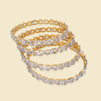 Floral Cascade American Diamond Bangles