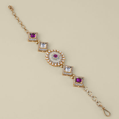 Pastel Fusion Kundan Bracelet