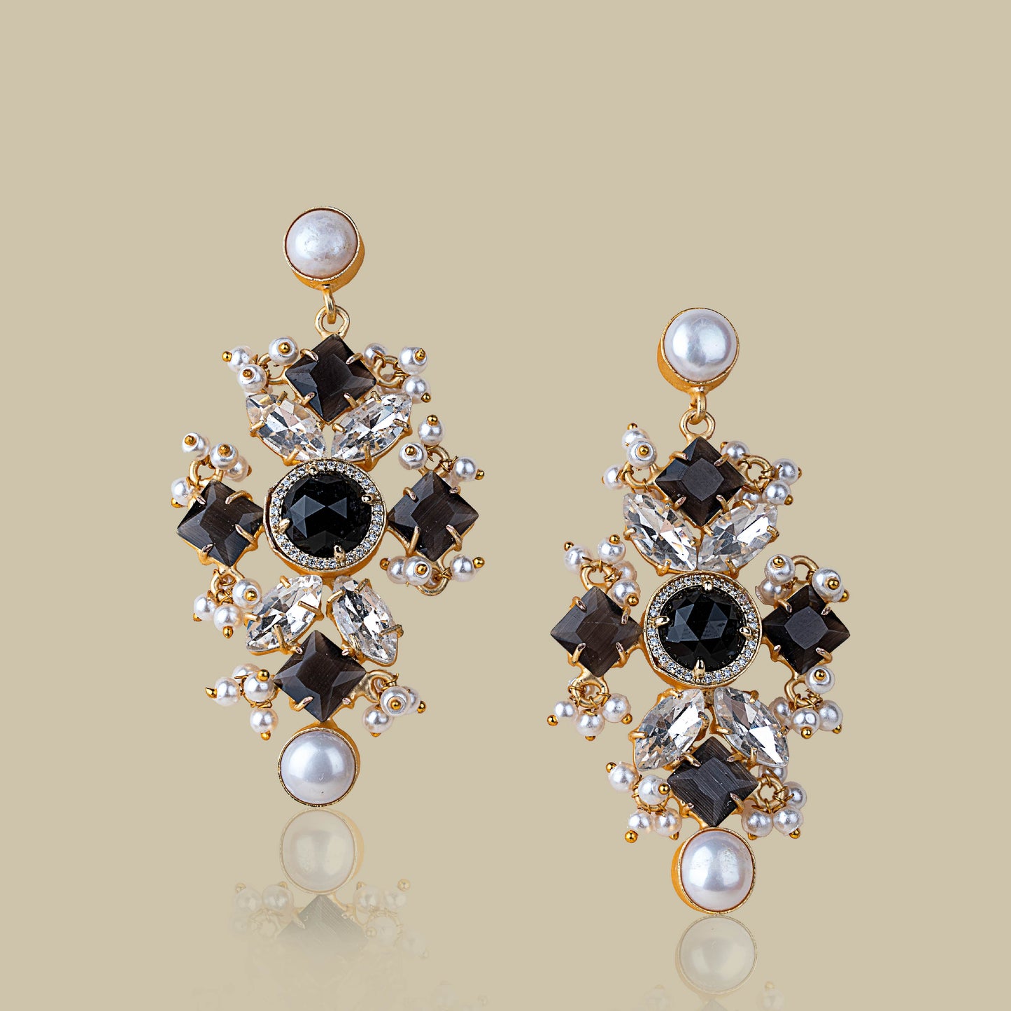 Serene Pearl Stone Earrings