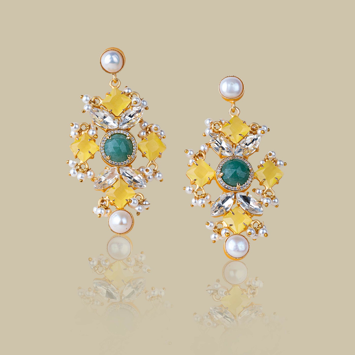 Serene Pearl Stone Earrings