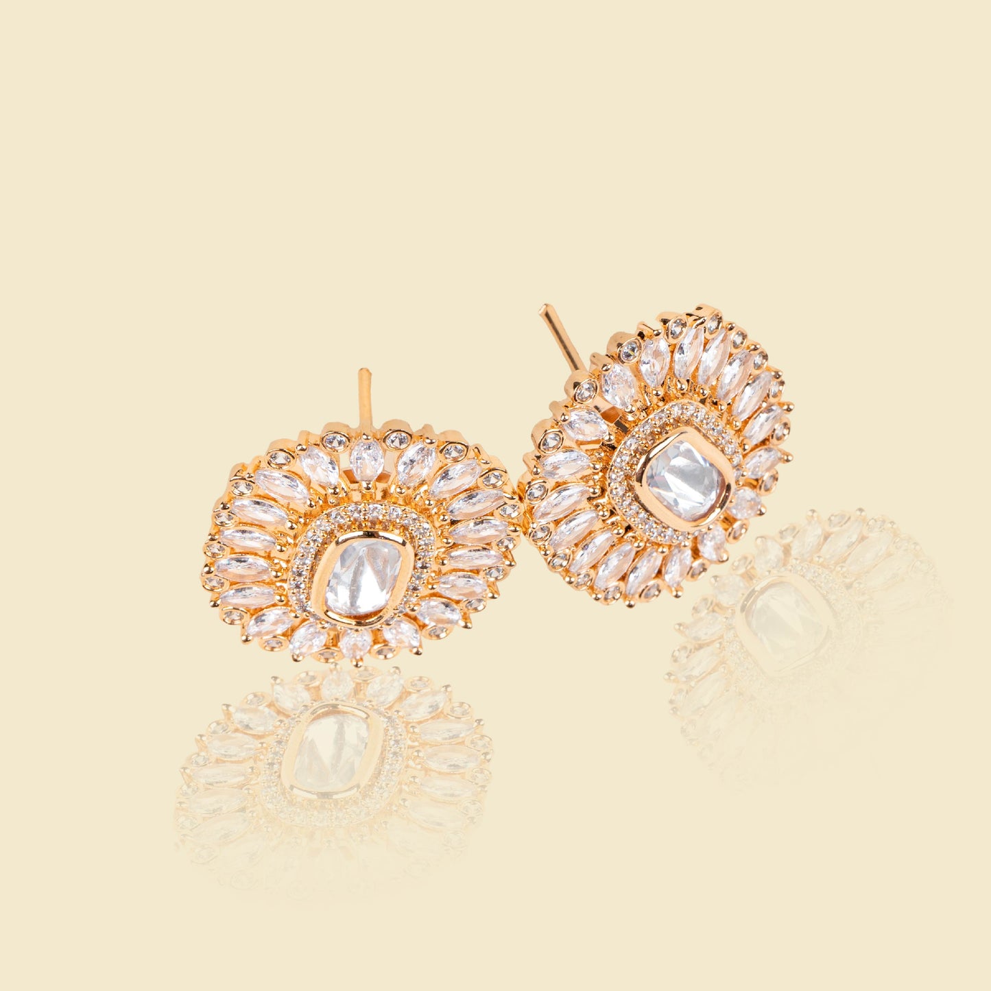 Sunburst Splendor American Diamond Studs