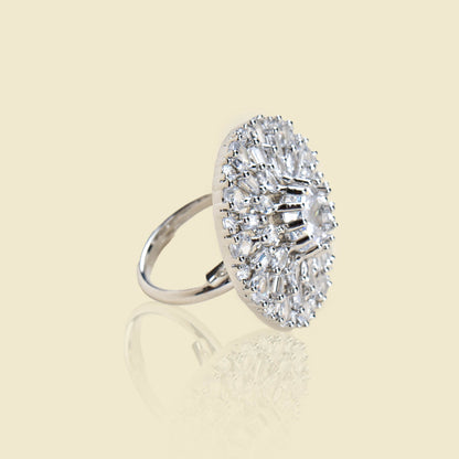 Sparkly Mesh American Diamond Cocktail Ring