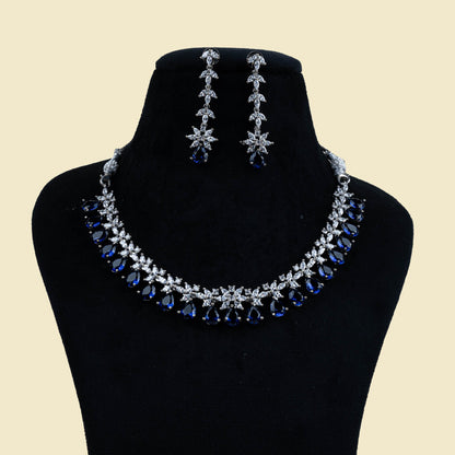 Floral Dew American Diamond Necklace