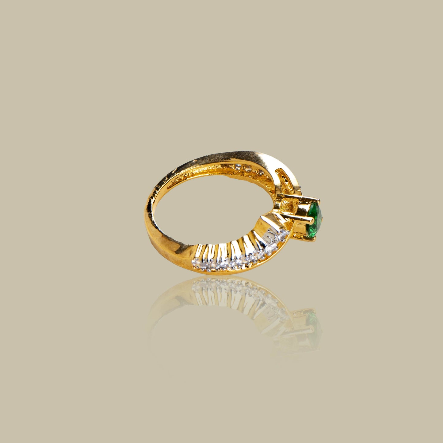 Sleek Arc Solitaire Ring