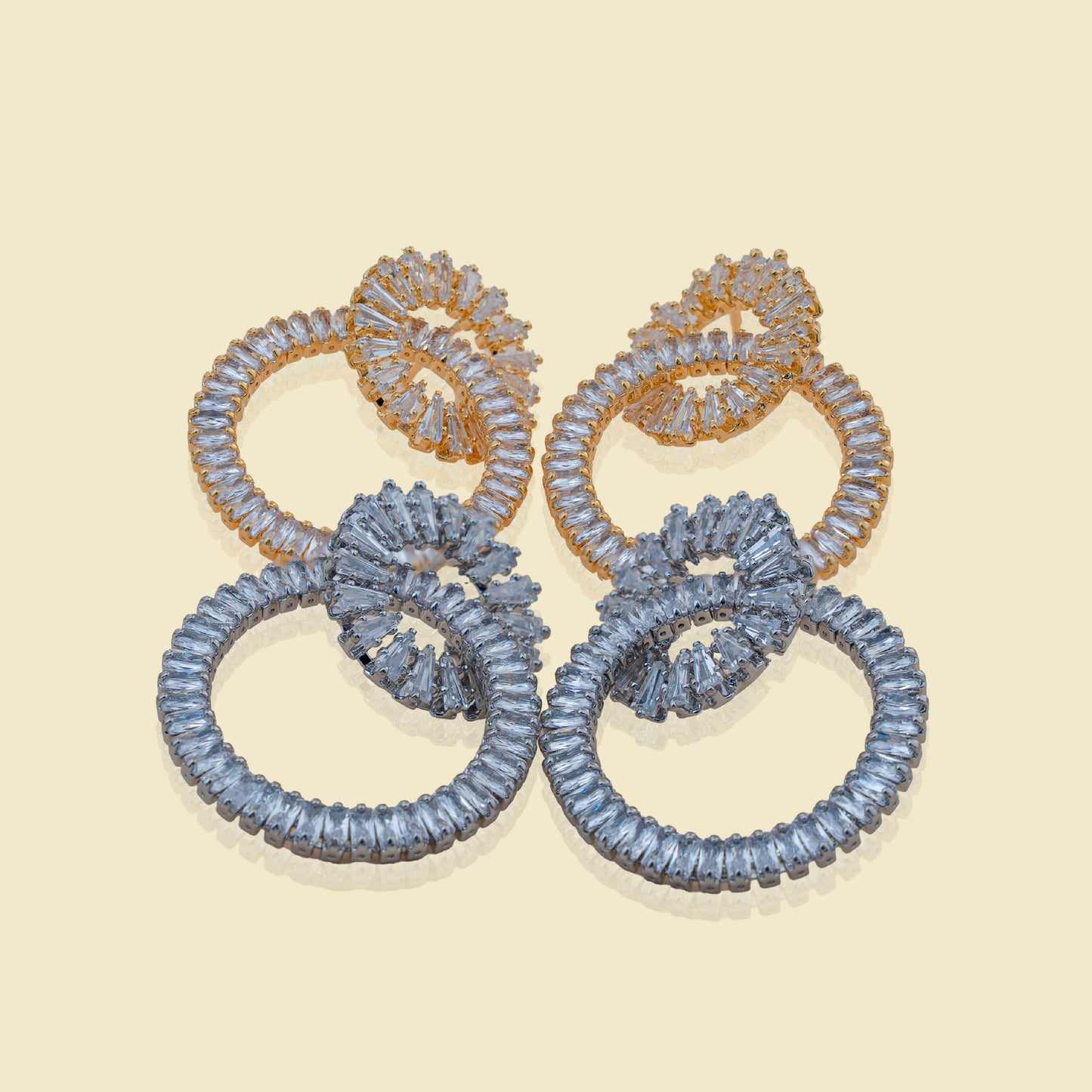 Crystal-Encrusted Hoop Earrings