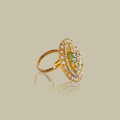 Floral Gem American Diamond Cocktail Ring