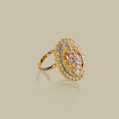 Floral Gem American Diamond Cocktail Ring