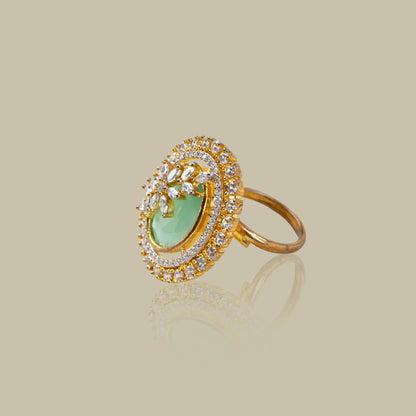 Floral Gem American Diamond Cocktail Ring